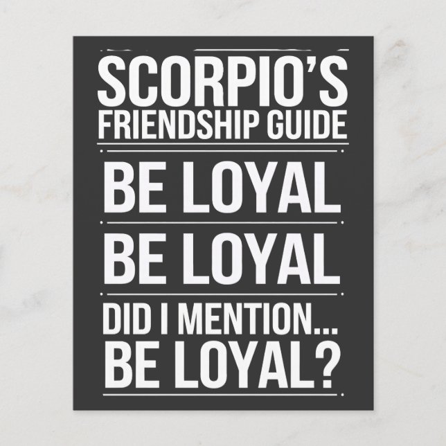 Papier Guide d'amitié de Scorpio Citation amusante (Devant)