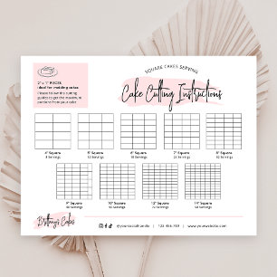 Papier Guides de coupe Mariage carré de gâteau Logo rose 