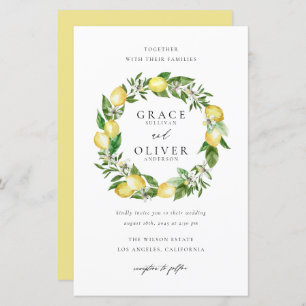 Papier Guirlande de citron botanique Jardin Mariage Invit