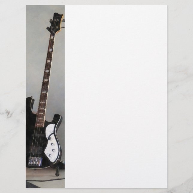 Papier Guitare noire et blanche (Devant)