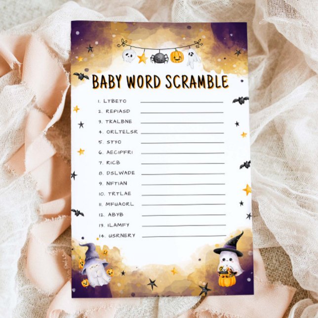 Papier Halloween Baby shower Game Baby Word Scramble Jeu (Créateur téléchargé)