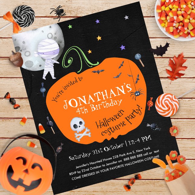 Papier Halloween Costume Enfants Fête Budget Invitation (Créateur téléchargé)