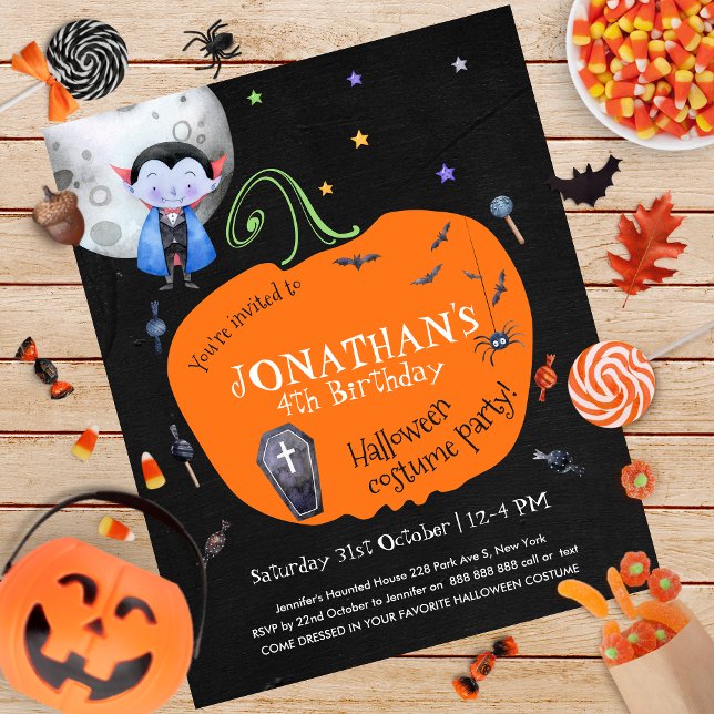 Papier Halloween Costume Enfants Fête Budget Invitation (Créateur téléchargé)