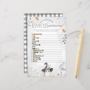Papier Halloween Ghost Emoji Pictionary Baby shower jeu