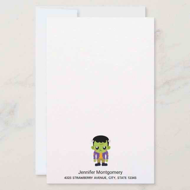 Papier Halloween monstre Frankenstein Green (Devant)