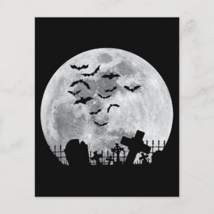 Papier Halloween Pleine lune Cimetière Bats Éffrayants