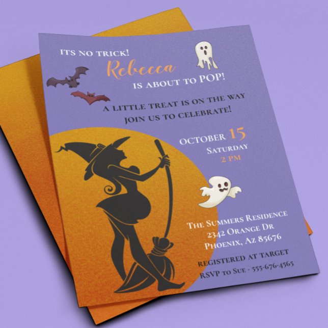 Papier Halloween sorcière Baby shower Fantômes chauves-so (Créateur téléchargé)