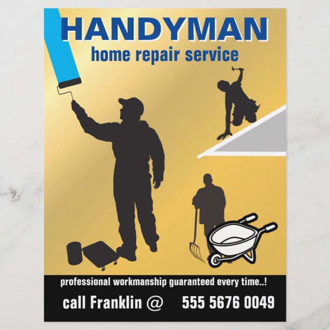 Papier Handyman Service Petite entreprise Réparation à do (Devant)