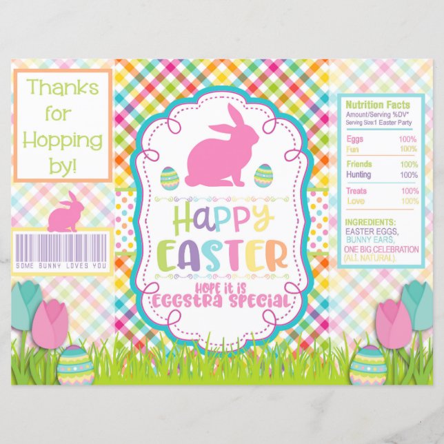 Papier Happy Easter Chip Wrapper Favoriser Sac de Goody (Devant)
