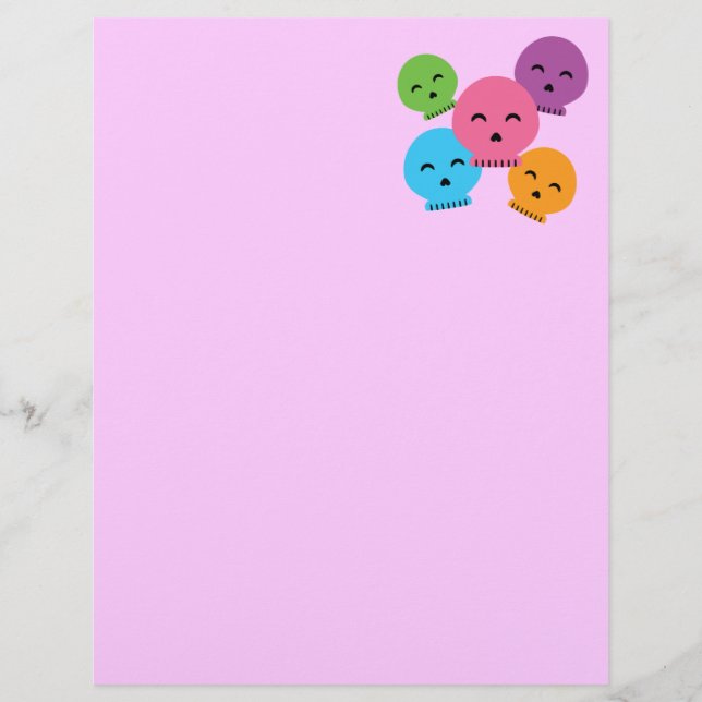 Papier Happy Skuls colorés (Devant)