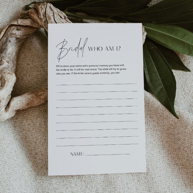 Papier HARLOW Qui suis-je Jeu de Baby Shower de Mariage (Créateur téléchargé)