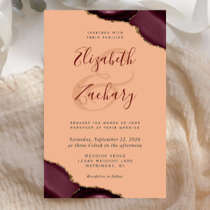 Papier Haut Budget Bourgogne Agate Corners Peach Mariage