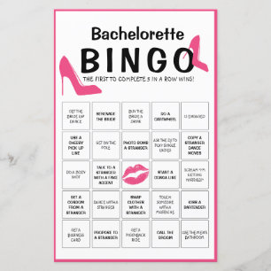 Papier Haut talons roses   Jeu de Bingo   Personnalisable