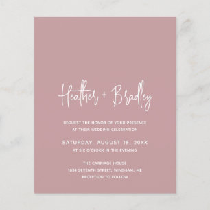 Papier Heather Elegant Dusty Rose Budget Mariage Invitati