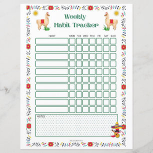 Papier Hebdomadaire Habit Tracker Imprimable - Lama Editi