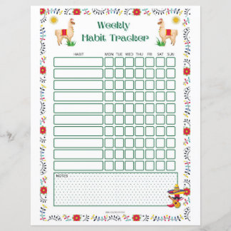 Papier Hebdomadaire Habit Tracker Imprimable - Lama Editi