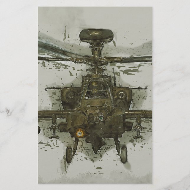 Papier Hélicoptère d'attaque Apache (Devant)