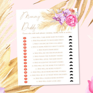 Papier Herbe de pampa - jeu de baby shower maman ou papa