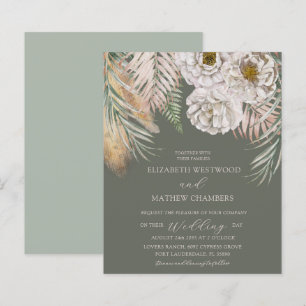 Papier Herbe des Pampas et Sauge Florale Verte de Budget