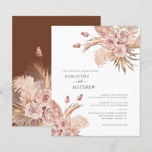 Papier Herbe des Pampas Terracotta Botanique Mariage Budg