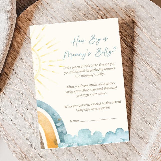 Papier Here Comes The Son Baby Shower How Big Is Game (Here Comes the Son Baby Shower Game)