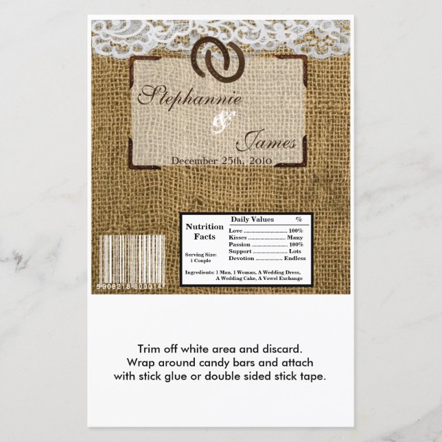 Papier Hershey's Large Bar Wrapper Horse Chaussures sur B (Devant)