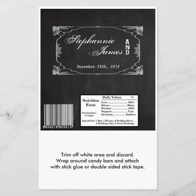 Papier Hershey's Large Bar Wrapper Modern Chalkboard Vint (Devant)