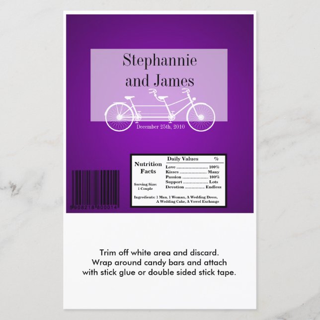Papier Hershey's Large Bar Wrapper Purple Double Vélo (Devant)