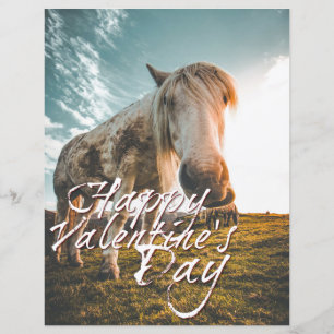 Papier Heureuse Sainte-Valentin avec regard Cheval