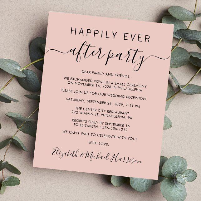 Papier Heureusement Jamais Après Mariage Réception Invita (Créateur téléchargé)