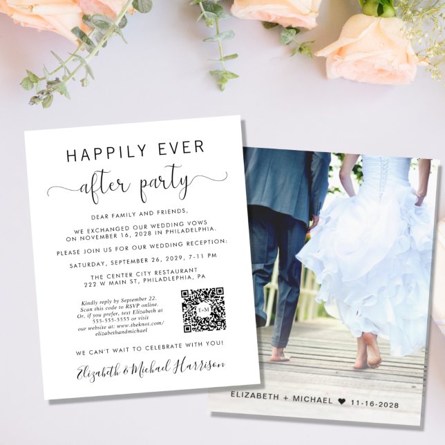 Papier Heureusement Jamais après QR Code Photo Mariage Ré (Créateur téléchargé)