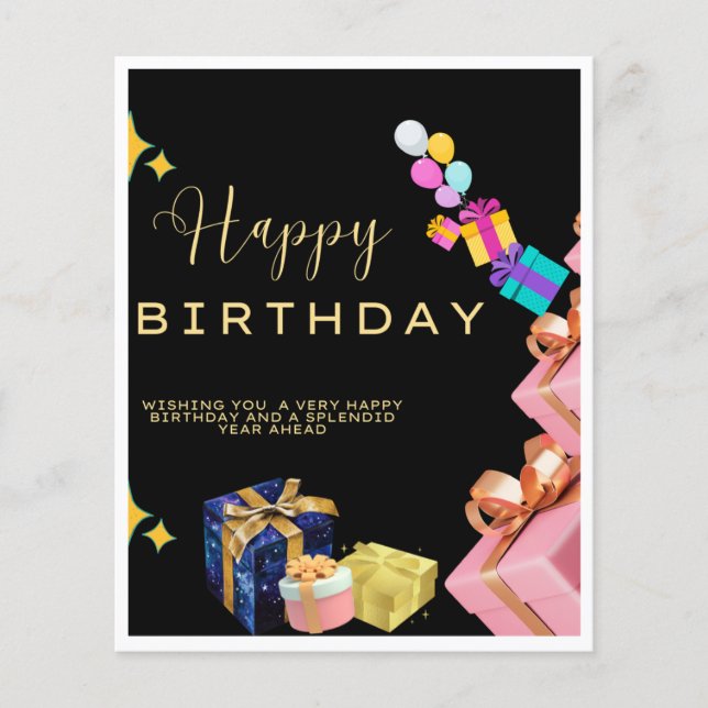 Papier Heureux voeux d'anniversaire (Devant)