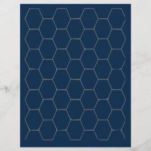 Papier hexagonal bleu
