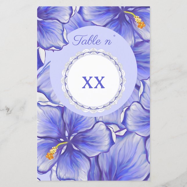 Papier Hibiscus & dentelle BLEU (Dos)