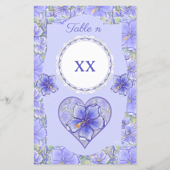 Papier Hibiscus & dentelle BLEU (Dos)