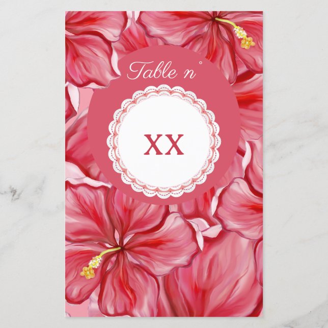 Papier Hibiscus & dentelle RED (Dos)