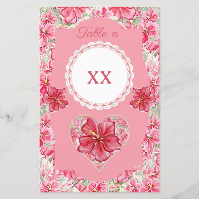 Papier Hibiscus & dentelle RED (Dos)