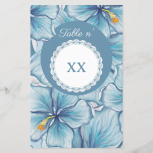 Papier Hibiscus & dentelle TURQUOISE