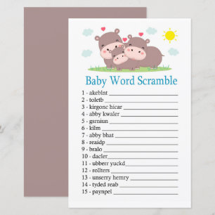 Papier Hippo Baby jeu de mots brouillage de mots