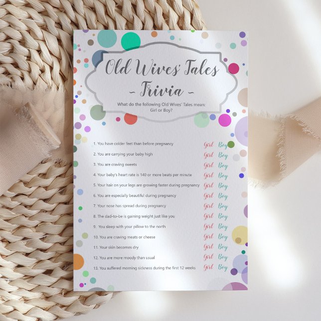 Papier "Histoires de vieilles femmes" Baby shower de révé (Créateur téléchargé)