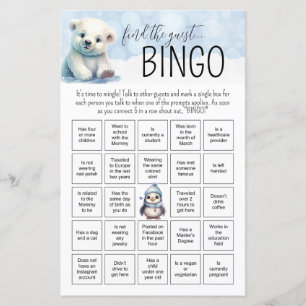 Papier Hiver Froid Dehors Bingo Baby shower Jeu