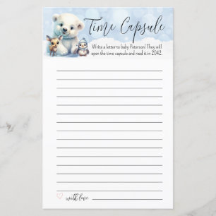 Papier Hiver Froid Hors Baby shower Temps Capsule Jeu