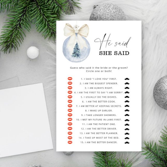 Papier Hiver Il dit qu'elle a dit jeu de douche nuptiale (Créateur téléchargé)