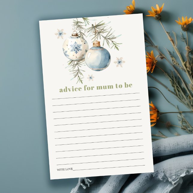 Papier Hiver Noël Garçon Conseils à maman Baby shower (Créateur téléchargé)