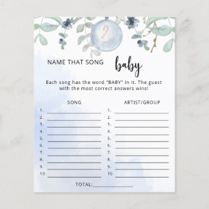 Papier Hiver nom que chanson jeu de baby shower