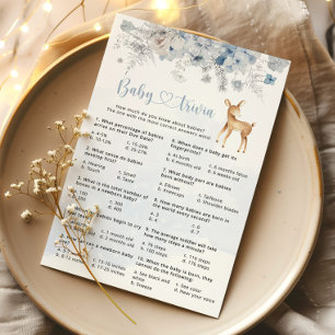 Papier Hiver oh cerf bleu argent bébé trivia jeu