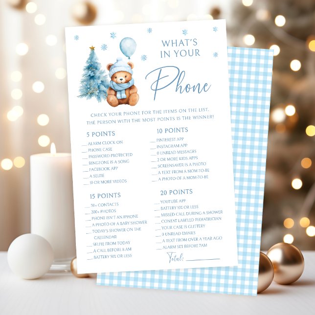 Papier Hiver Teddy Bear Baby Ce qui est dans votre jeu de (Créateur téléchargé)