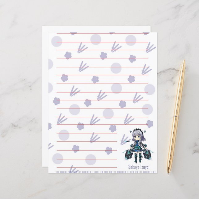 Papier Hoja Sakuya Izayoi TOUHOU LOSTWORD (Devant/Arrière en situation)