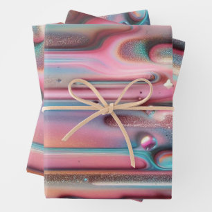 Papier holographique nacré goutte à goutte 