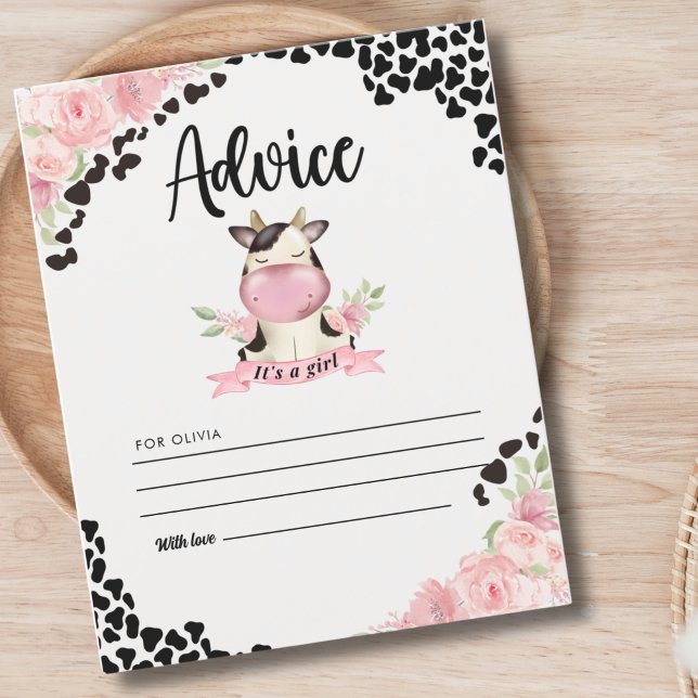 Papier Holy Cow It's a Girl Cute Cow Baby shower (Créateur téléchargé)